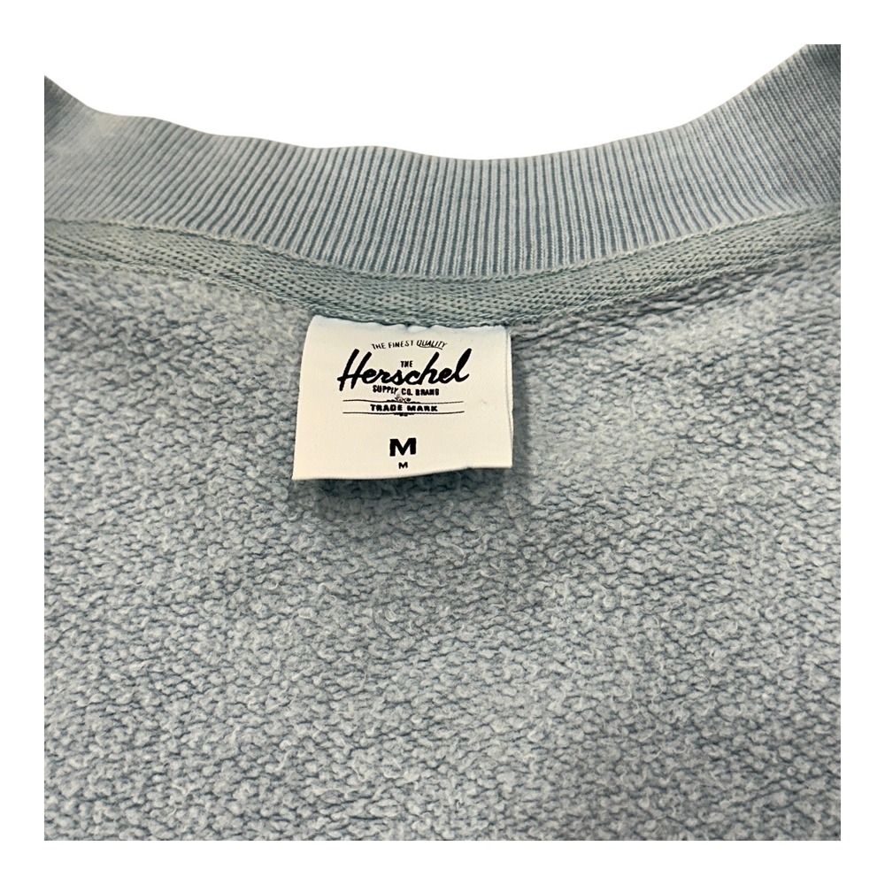 Herschel Supply Co. Cardigan Sweatshirt Light Blue Cotton Blend Size M - Picture 4 of 10